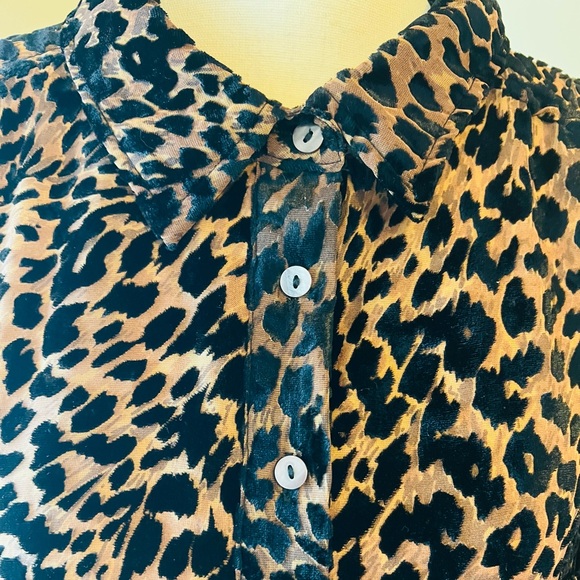 NWT Tuckernuck Leopard Velvet Burnout Callahan Shirt Dress XXL - Picture 4 of 7
